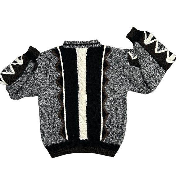 Novo unisex vintage mohair wool sweater medium 3D textured knit biggie Cosby - Picture 2 of 7